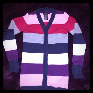 Nautica V neck Stripe Cardigan. Sz 7